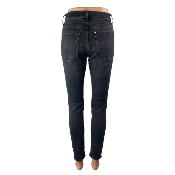 H&M Women's Black High Waisted Button Zip Slim Fit Skinny Denim Jeans Pants Sz S - Picture 2 of 6